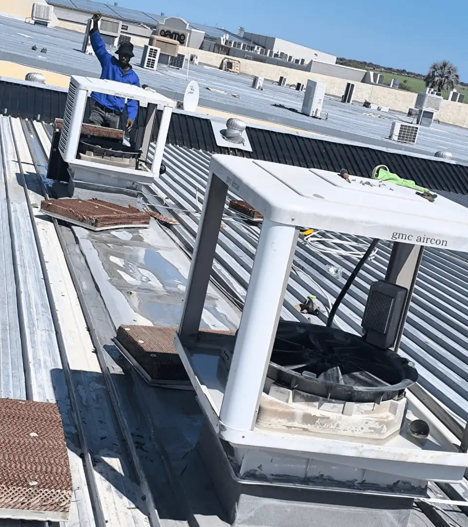 Commercial HVAC outdoor installation project by Onvert Engineering, Namibia